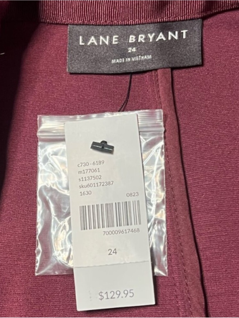 Lane Bryant burgundy red one button suit blazer size 24W NWT $130 - Picture 4 of 4